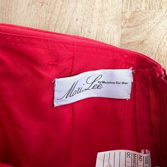 Mori Lee by Madeline Garner Red Bridesmaids Dress 10 Wedding Gown Formal Morilee - Picture 7 of 8